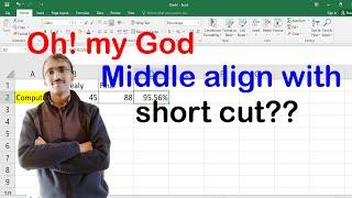 Middle align with short cut key in Microsoft  Excel@COMPUTEREXCELSOLUTION