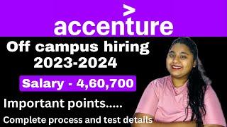 Accenture off campus hiring | 2023 & 2024 batch freshers | Freshers hiring