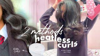 how to: HEATLESS, overnight curls [sock blowout, robe curls + hair care]
