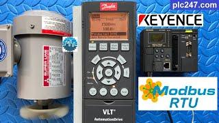 PLC Keyence "Modbus RTU" Danfoss FC302 Tutorial