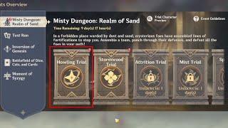 Misty Dungeon: Realm of Sand Event Howling Trial Genshin Impact