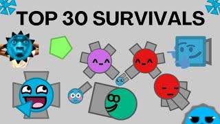 BEST 30 SURVIVALS IN DIEP.IO