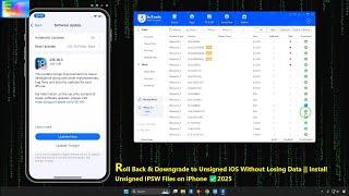 Roll Back & Downgrade to Unsigned iOS Without Losing Data || Install Unsigned IPSW Files on iPhone 