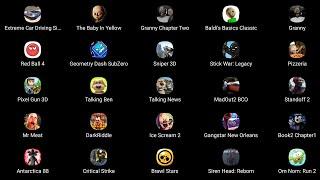 ROBLOX, AMONG US, SHADOW FIGHT 2, EXTREME CAR DRIVING SIMULATOR, FIVE NIGHTS SURVIVAL, RED BALL 4