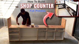 How To Build Beautiful Shop Counter Size 96"×16"×40" At Home In 3 Days||woodworking||Plywood Counter