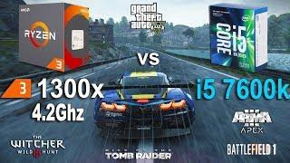 Ryzen 3 1300x OC vs i5 7600k Test in 7 Games