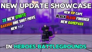 NEW UPDATE SHOWCASE IN HEROES BATTLEGROUNDS - New Emotes and more!-Roblox Heroes Battlegrounds