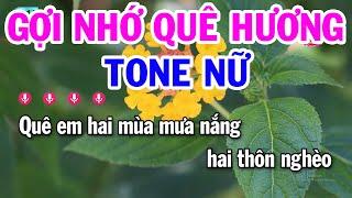 Karaoke Gợi Nhớ Quê Hương Tone Nữ ( Em ) Beat Hay | Đại Lý Karaoke