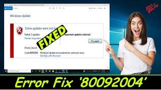 How to Fix Error 80092004 | Windows 7 Update Error | Win 7 Update Error kb4490628