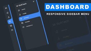 Responsive Side Navigation Bar in HTML CSS And JavaScript | Dashboard Sidebar Menu