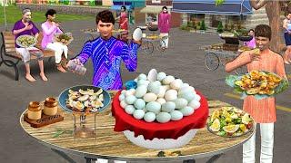 Boiled Egg Salad Famous Street Food Healthy Egg Salad Hindi Kahaniya Moral Stories Comedy Video