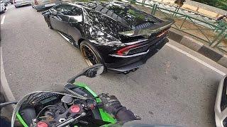 HIGH SPEED RUN - Lamborghini Huracan X Ninja ZX10R | Gopro POV