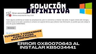 SOLUCIONAR ERROR 0x80070643 al ACTUALIZAR WINDOWS 10  y Error REAGENTC /ENABLE | JUNIO 2024