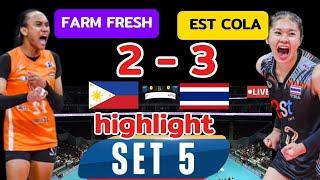 highlight set 5  ไฮไลท์ u20ในร่าง EST COLA ชนะ FARM FRESH  3-2 เซต