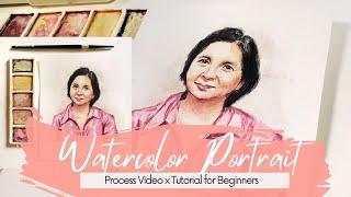 Easy 10-min Watercolor Portrait Tutorial for Beginners | Step by step | Using Prang