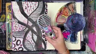 Playing with patterning in your art journal with ink