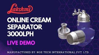 Lakshmi Centrifugal Cream Separator 3000 LPH AEO-3. Installed with Pasteurizer. Live Demonstration