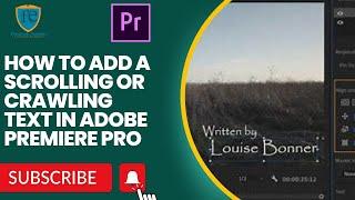 HOW TO ADD A SCROLLING OR CRAWLING TEXT IN ADOBE PREMIERE PRO