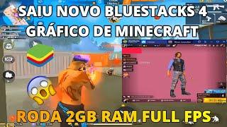 DESCOBRI MELHOR EMULADOR PARA PC FRACO BLUESTACKS 4 GRÁFICO DE MINECRAFT  SUPER LEVE 2GB RAM 