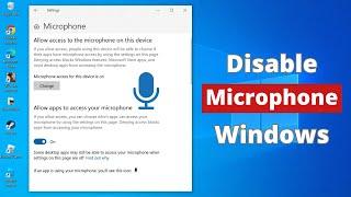 How to Enable or Disable Microphone in Windows 10