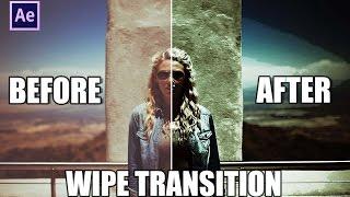 How to create Before and after wipe transition effect in after effects