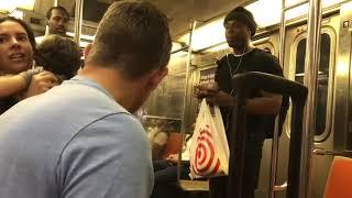 Black Guy Attacking White Family On Subway