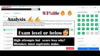 All India Live RRB PO PRE | 93%tile | ADDA247 | Score analysis️️