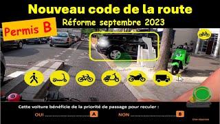 TEST Nouveau examen code de la route - Nouvelles questions conformes à la réforme sept. 2023 GRATUIT