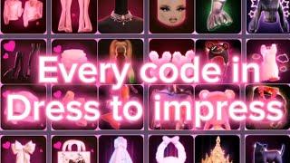 Every code in Dress to impress (Codes in all caps)