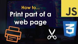 Print part of a web page only with CSS and JavaScript