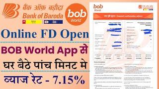 How To Open Fixed Deposit Online In Bank Of Baroda | How To Open FD In Bob World App 2024