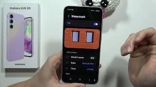 How to Turn ON/OFF Camera Watermark on Samsung Galaxy A35 5G - Photos Watermark