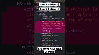 Lifesaver Keyboard Shortcut on Xcode for SwiftUI. #swiftui #ios #programming #swift #software