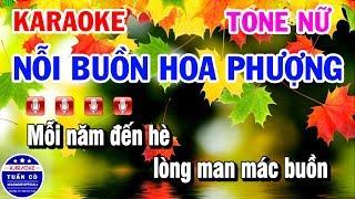 Karaoke Nỗi Buồn Hoa Phượng | Nhạc Sống Beat Nữ | Karaoke Tuấn Cò