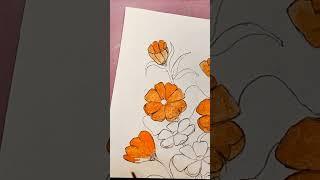 How to paint flowers/acrylic painting/correa art#art #acrylicpainting #shorts #music #wastaapstatus