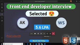 Front end web developer interview 2024 | web developer interview