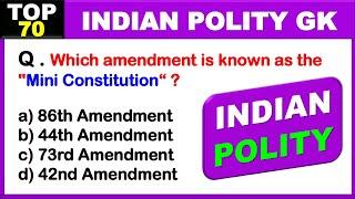 70 Essential Indian Polity GK  || Gk Questions and Answers || by Tickbook