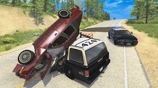 Police Roadblock Jumps, Pursuits & Crashes 8 | BeamNG.drive