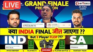 INDIA vs South Africa Dream11 LIVE Prediction IND vs SA T20 World Cup Final Dream11 Team Of Today
