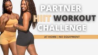 PARTNER WORKOUT CHALLENGE | Hiit workout fat burning no equipment | Jessica Mariah & CrunchedByCait