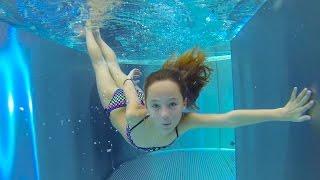 Carla Underwater - swimming underwater, jumping and water slides