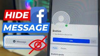 How to Remove Message Button on Facebook || Hide message button