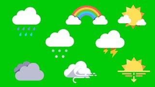 FREE Full HD Weather Forecast Icon Green Screen | Chroma Key | No Copyright