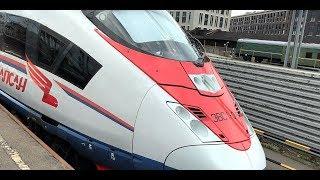 RZD RUSSIA Walk along driving cab of St Petersburg-Moscow Sapsan high speed rail
