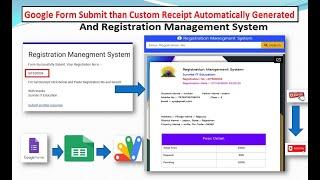 Google Form Submit than Custom Receipt Automatically Generated and Registration Management System