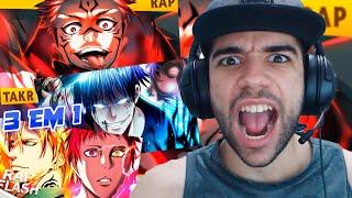 REACT - 3 EM 1 - RAP DO SUKUNA  (TAKERU)  -  FUSHIGURO TOJI (WLO) JUJUTSU -  AKASHI E NASH (FLASH)