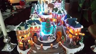 Longer version animated Christmas train Village