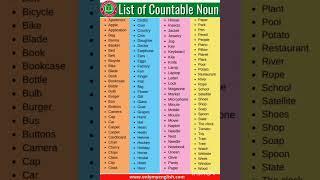 #List of countable nouns #shorts #short video @timetolearn1202