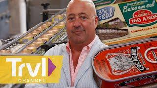 Visiting the Canned Fish Capital of the World | Bizarre Foods with Andrew Zimmern | Travel Channel