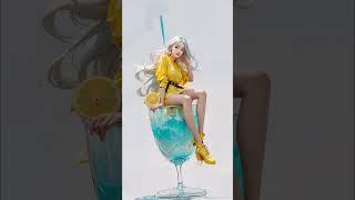 [4K] AI ART LOOKBOOK AMAZING COLLECTION‐Asian The Beautiful Cotail Lemon GenZ Sexy Girl #shorts